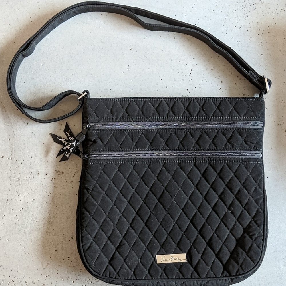 Vera Bradley Triple Zip Crossbody - Classic Black